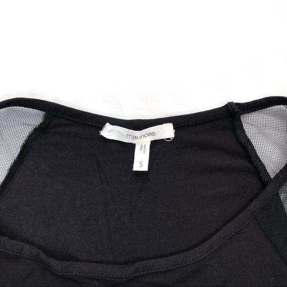 Maurices Floral Sheer Embroidered Sleeve Top - Picture 5 of 6